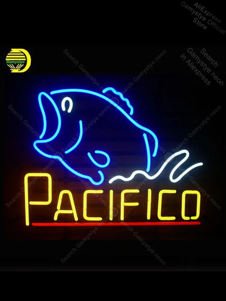 Неоновый Световой знак стеклянная трубка с рыбками неоновая лампочка вывеска