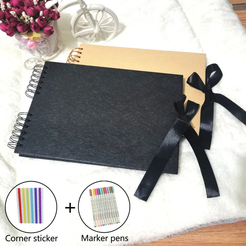 

Photo Albums 80 Pages Memory Books Craft Book Christmas Gift DIY Scrapbooking Album with Marker Pens Wedding Birthday Child Gift