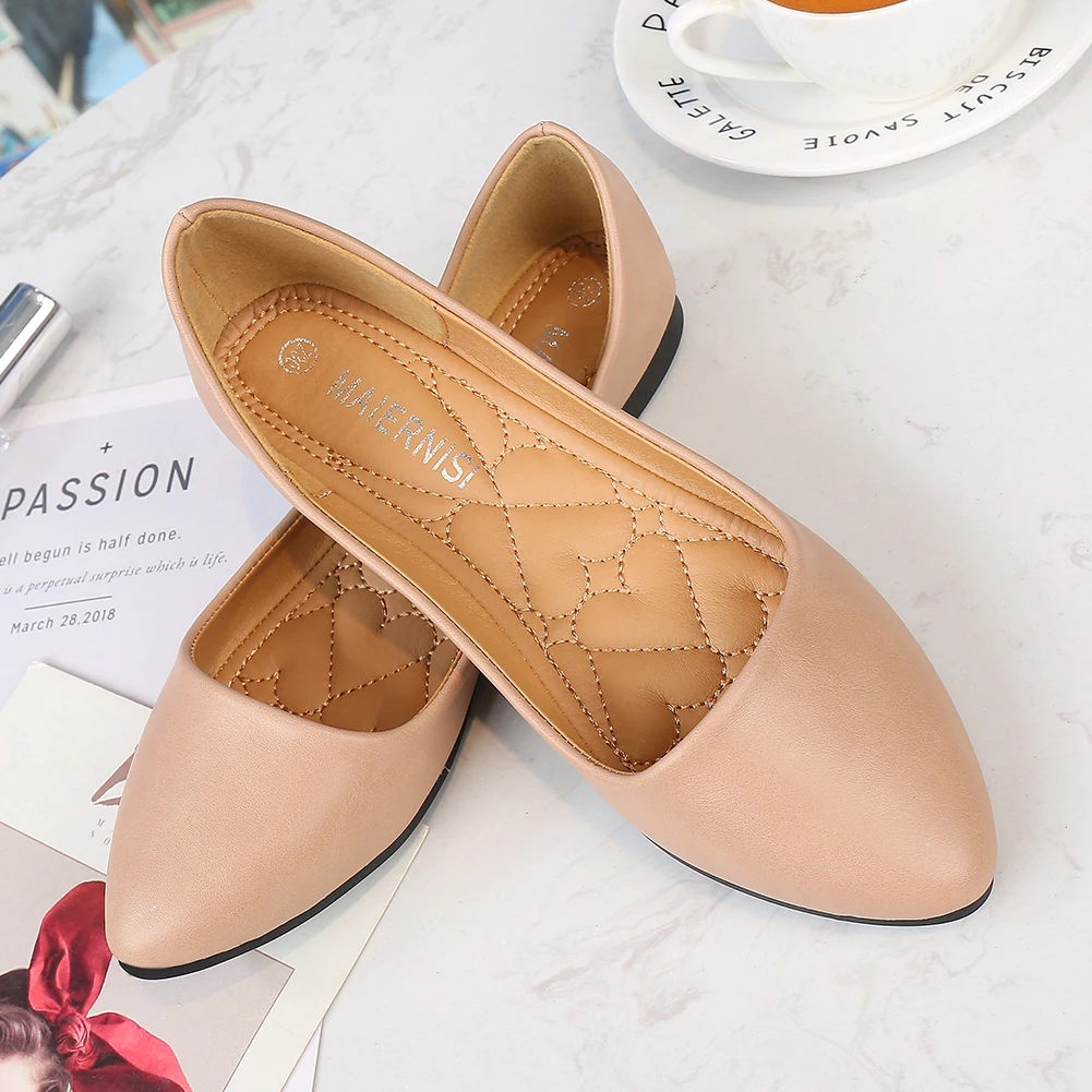 

2021New Design Comfortable Simple Soft Flats Women's Shoes Spring Autumn Casual Female Large Size 36-46 Lady Flat Heel Shoes