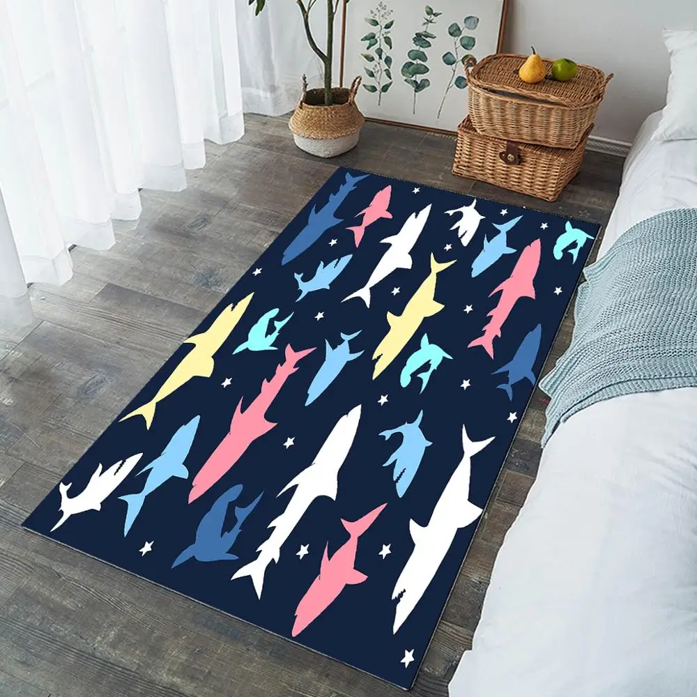 Толстовки из полеэстра с принтом в виде акулы ковер для Гостиная современные