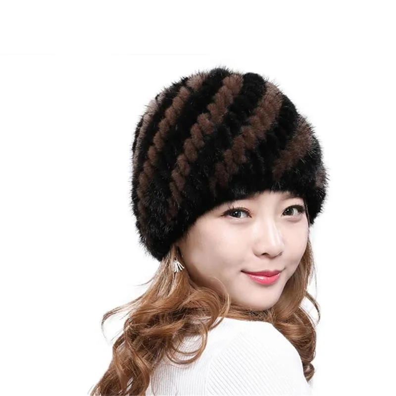 Осень зима 2020 женская меховая Шапка бини шапка из норковой ткани для мам сетчатая