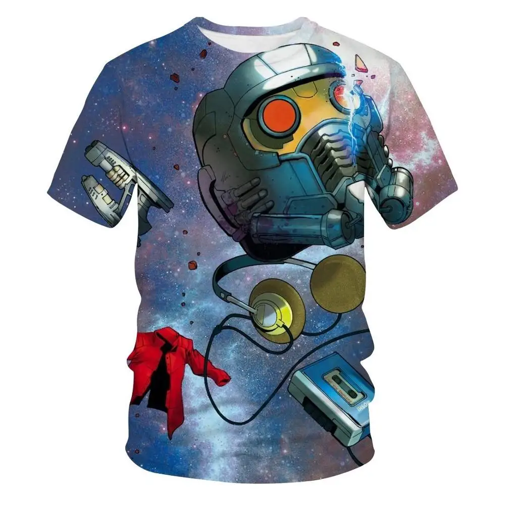 3D стражи Галактики футболки хипстерская Повседневная футболка с коротким