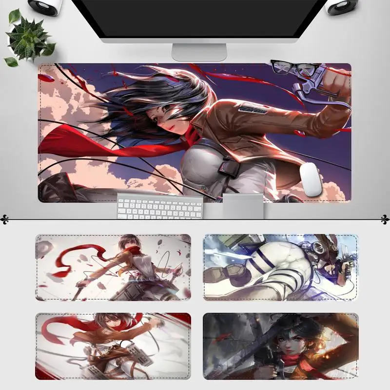 

Trend Mikasa Ackerman Gaming Mouse Pad Gaming MousePad Large Big Mouse Mat Desktop Mat Computer Mouse pad For Overwatch
