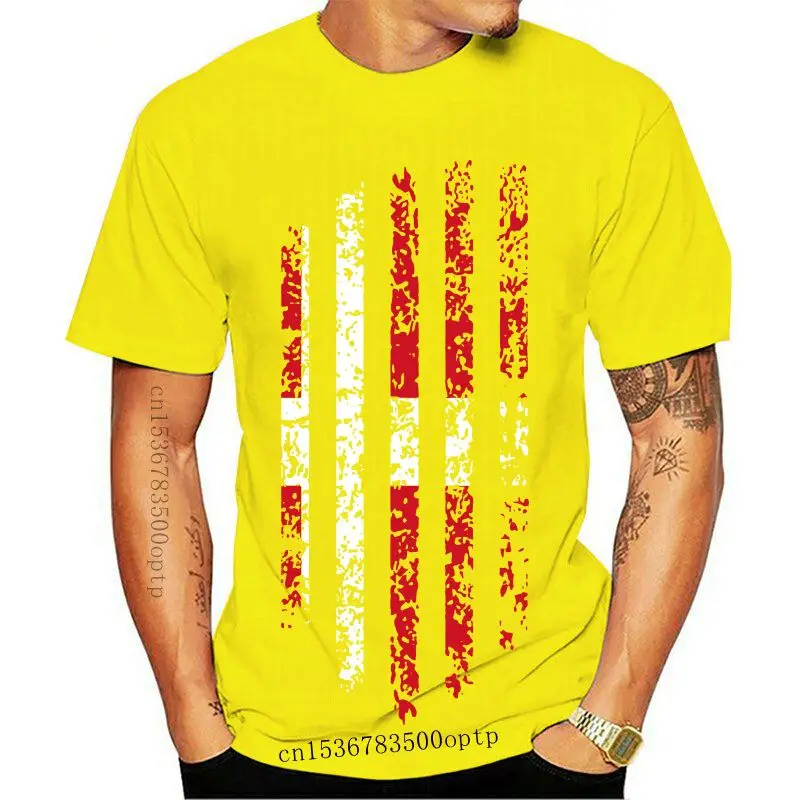 

Футболка с винтажным изображением флага Дании, мужские летние топы с изображением флага страны, размер соответствует стандарту сша 2020, новы...