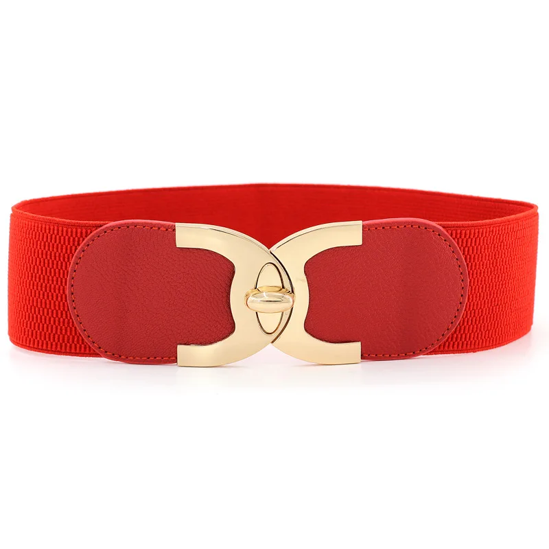 

65cm Female Rotating Lock Waistband Wide Elastic Belt for Women Band Belt Waist Stretch Cinch Dress Coat Clothing Decorations