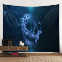 blue skull polyester printing tapestry background decoration cloth factory direct sales can be customized
