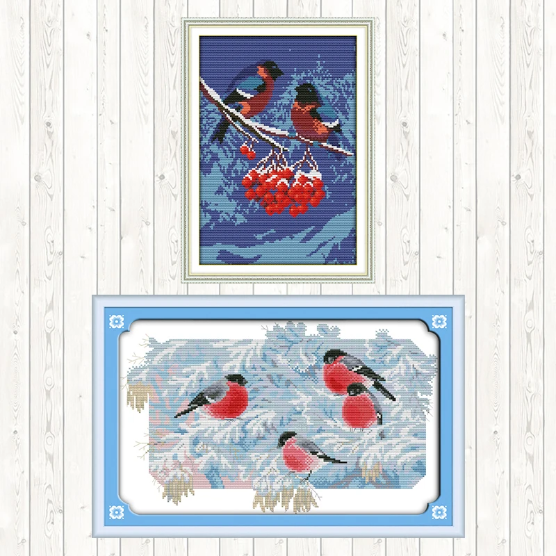

Snow Migrant Bird DMC Cotton Thread Printed Canvas Cross Stitch Embroidery Kits 14CT 11CT Counted Stamped DIY Needlework Crafts