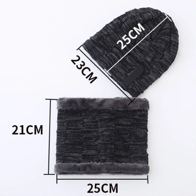 Горячая Skullies Beanies кольцо для Шляпы шарф из двух частей теплая зимняя шапка плюс бархатная Толстая шерстяная шапка для мужчин мягкая эластичная шапка мужские головные уборы
