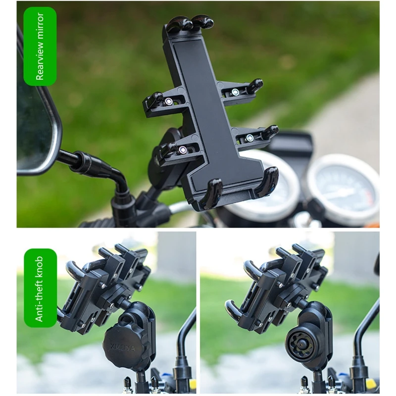 a01 universal motorcycle bike mobile phone holder aluminum bicycle riding bracket gps mount handlebar side mirror stand free global shipping