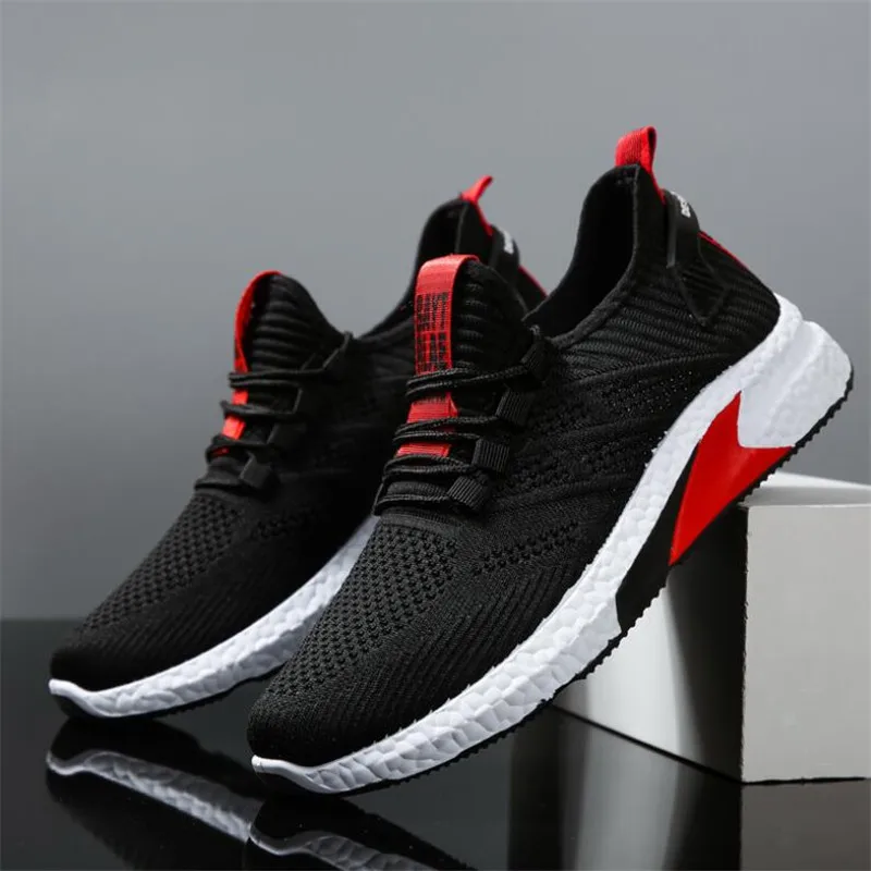 

Men's shoes 2020 new style flying woven running shoes breathable wear-resistant fashion casual men sneakers shoes mens gym shoes