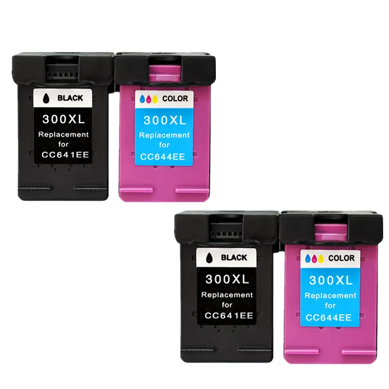 2Black 2Color HTL 300XL заменяемая Замена чернильных картриджей для hp 300 с чернилами hp Deskjet D1660 D2560 D2660 D5560 F2420 F2480 F2492 F4210 - Цвет: 2Black 2Color