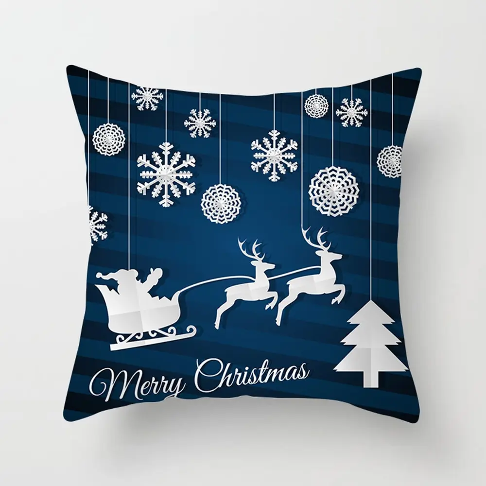 Merry Christmas Pillow Case Decorations Snowflake Print Pillowcase for Home Xmas Gift Happy New Year 2021 | Дом и сад