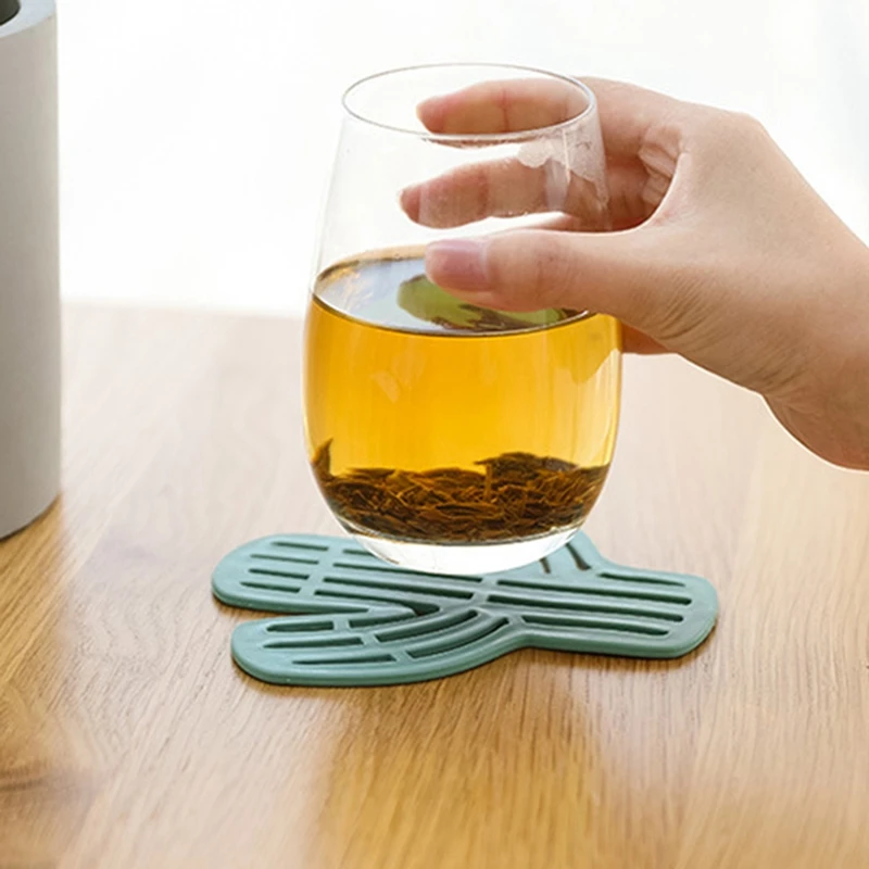

Creative Cactus Coaster Non-slip Drink Coffee Holder Cup Table Pads Silicone Cup Pad Heat Insulation Hot Drink Holder Placemat