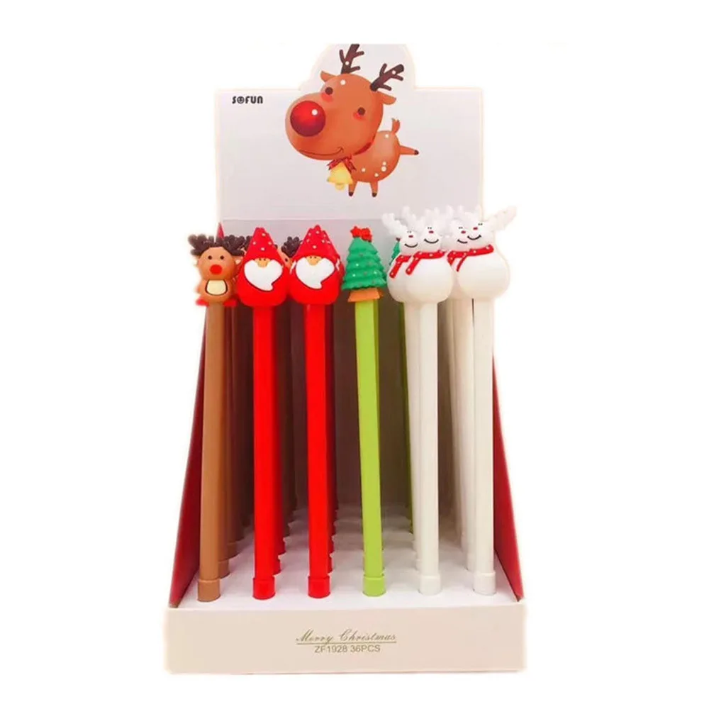 

12 pcs Christmas Pen Silica Christmas Pen School Stationery for Kid Child (Random Pattern)