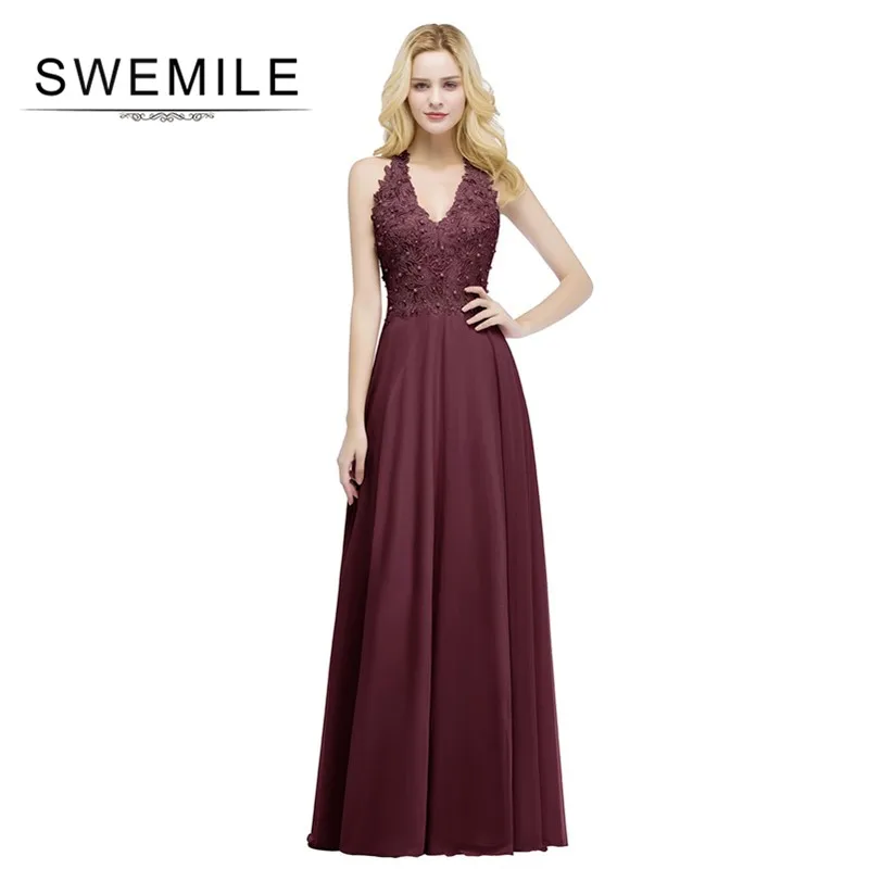 

Длинные шифоновые вечерние платья с V-образным вырезом, Соблазнительные вечерние платья с открытой спиной для женщин, элегантные платья с ж...