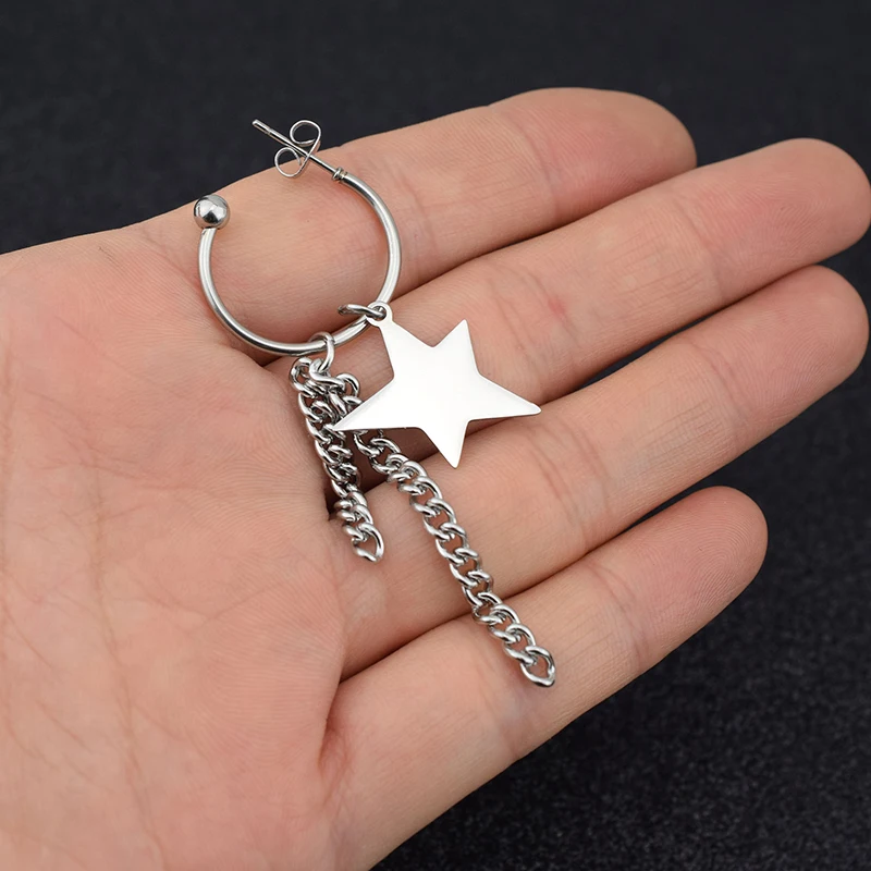 Женские серьги гвоздики в стиле панк SOHOT Очаровательные Круглые форме звезды с