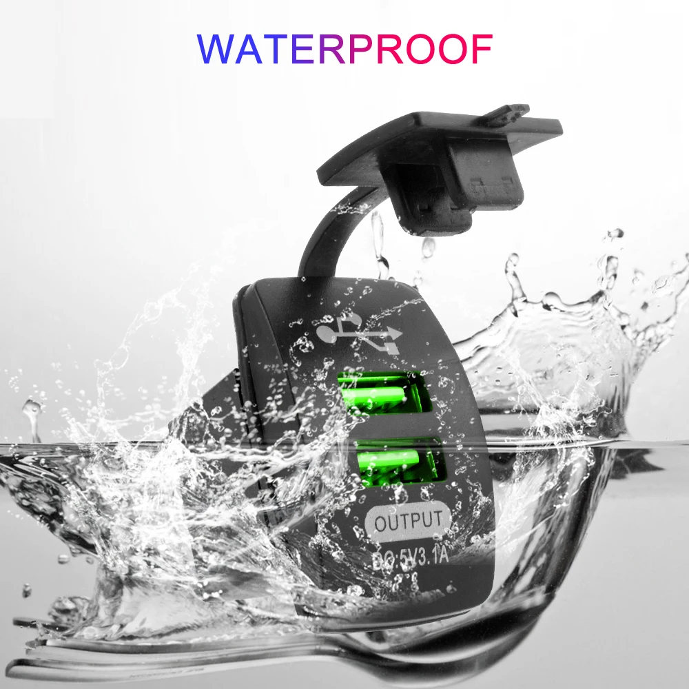 Автомобильное зарядное устройство водонепроницаемое с двумя USB-портами для Toyota