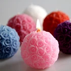 3D Свеча цветок розы силиконовая форма 3D форма в форме шара Ароматизированная свеча восковая форма сделай сам романтическое искусственное украшение для дома