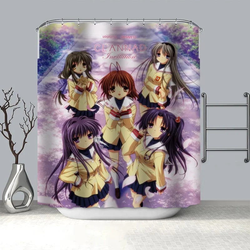 

Nice CLANNAD Anime Girl Shower Curtains For Bathroom Curtain Decor 180x180cm Waterproof Mildew Proof Fabric Shower Curtain