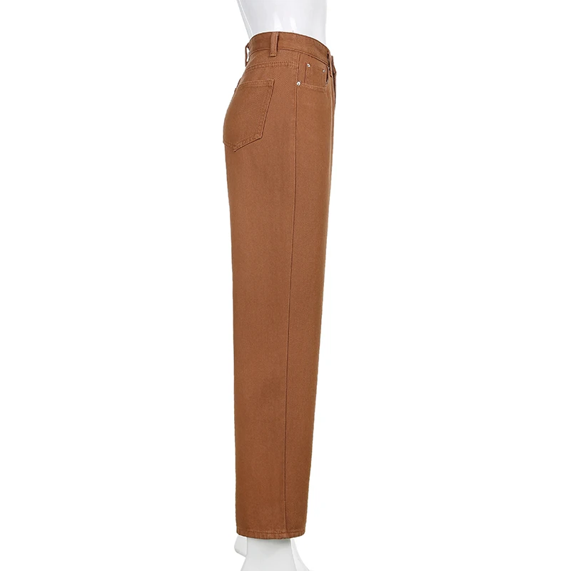 Darlingaga Vintage Casual Brown High Waist Jeans Harajuku Wide Leg Pants Women 90s Long Trousers Denim Baggy Jeans Straight 2021