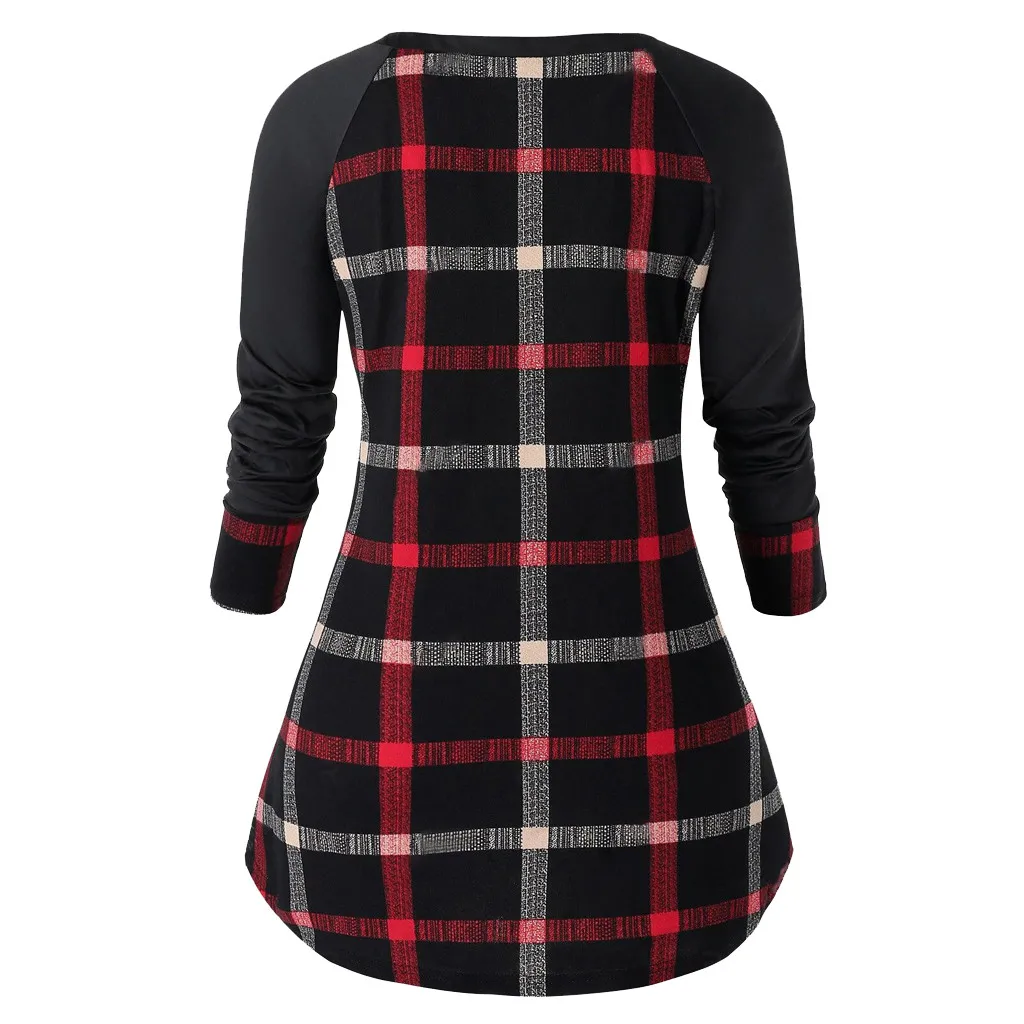 Модный комплект в клетку на шнуровке женская блузка туника размера плюс