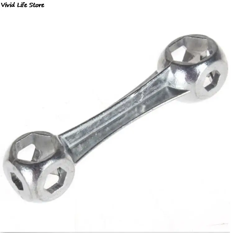 

Гаечный ключ 10 в 1, прочный шестигранный ключ из оцинкованной стали, в форме кости, для ремонта велосипедов, диаметр 6-15 мм, 10 отверстий