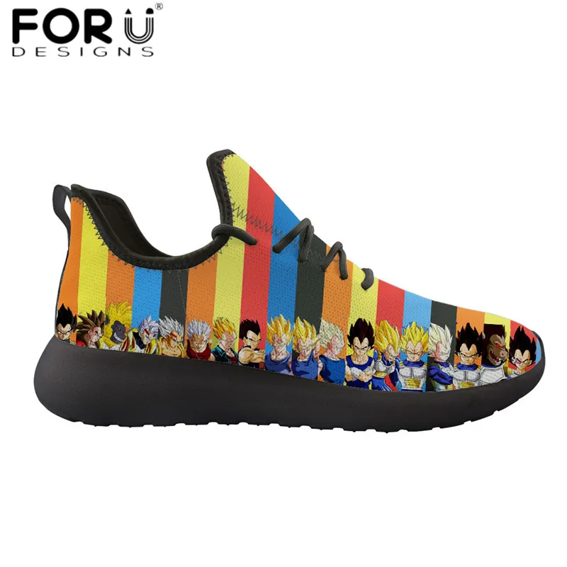 FORUDESIGNS/Повседневное Мужская обувь с рисунком из аниме принт Dragon Ball Z Обувь с дышащей сеткой вязать кроссовки для мальчиков-подростков; классные Саян Защита от солнца Гоку Вегета Туфли без каблуков - Цвет: HMA405Z60