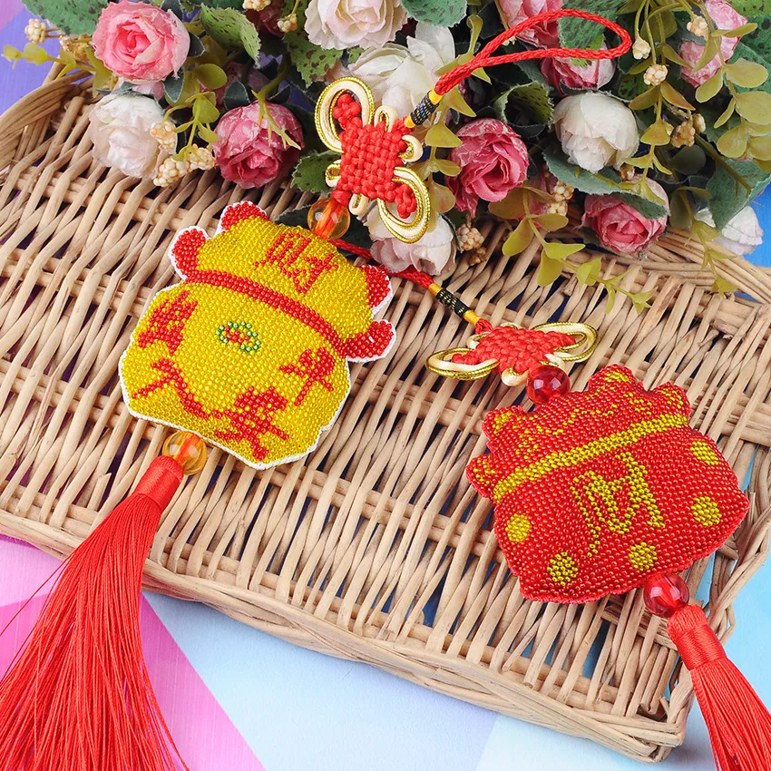 

DMYH009 Cross-stitch Cross Stitch Kits Embroidery Set for Needlework Beads Homefun Decorations Printed Car Pendant Bead Stitch