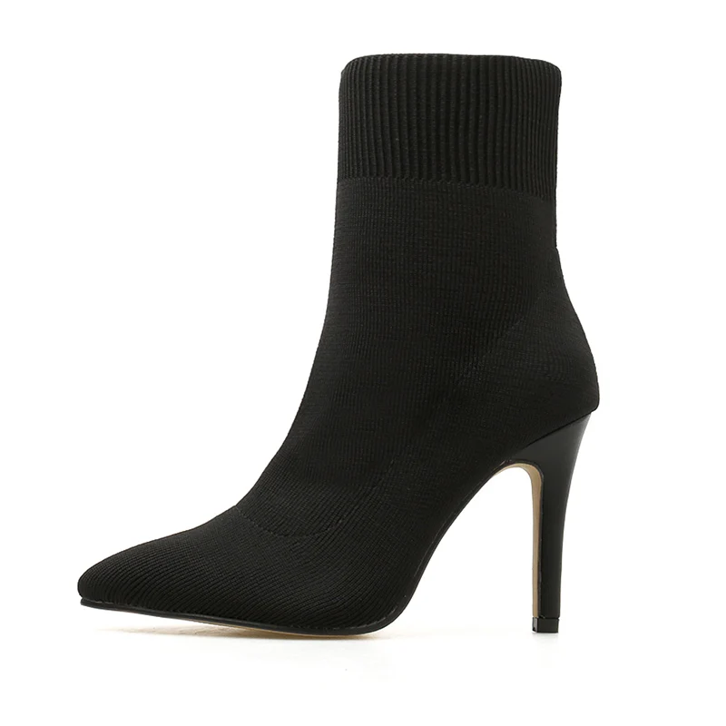 2019 г. женские эластичные ботинки ботильоны на высоком каблуке 9 5 см вечерние