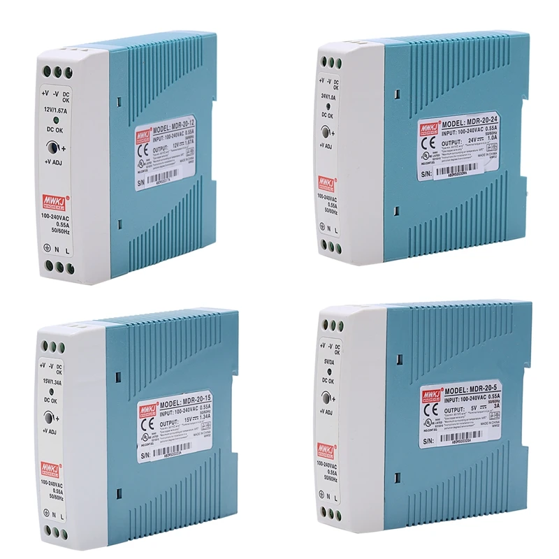 

20W Din Rail power supply ac-dc driver voltage regulator power suply 110V 220V