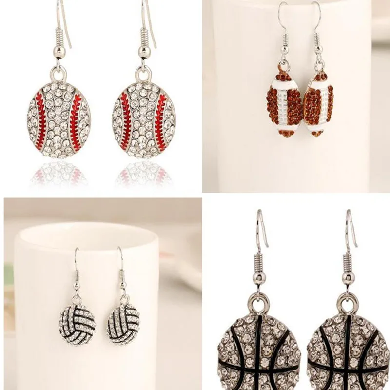 Модные спортивные серьги с мячом Подвесные мячом/баскетболом/воллейбольным
