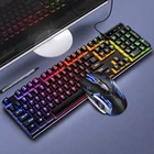 RGB Проводная клавиатура с подсветкой, светодиодная Водонепроницаемая игровая клавиатура, мультимедийная клавиатура для дома, офиса, ПК, ноутбука, настольная клавиатура с 104 клавишами