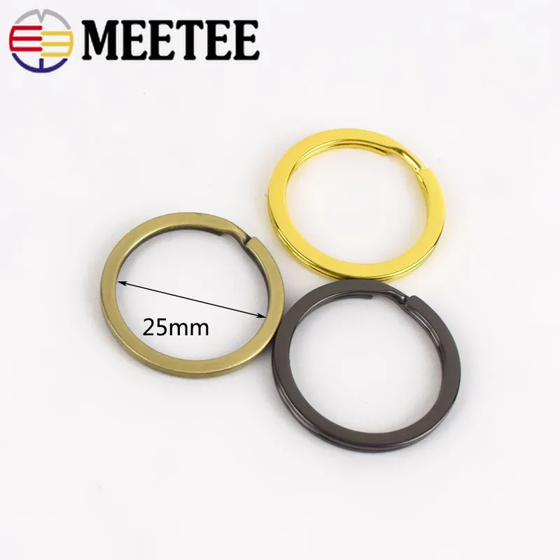 Meetee 10/20 штук 20 мм 25 кольцо для ключей металлический брелок с пряжкой хомут круглым