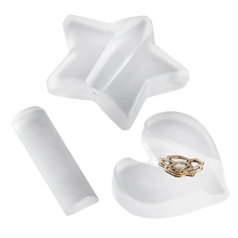 1 набор прозрачных силиконовых форм для ногтей форма звездочки сердце маникюрный