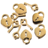 5pcslot stainless steel lock hollow pendant charms for diy bracelet necklace findings jewelry making accessories wholesale