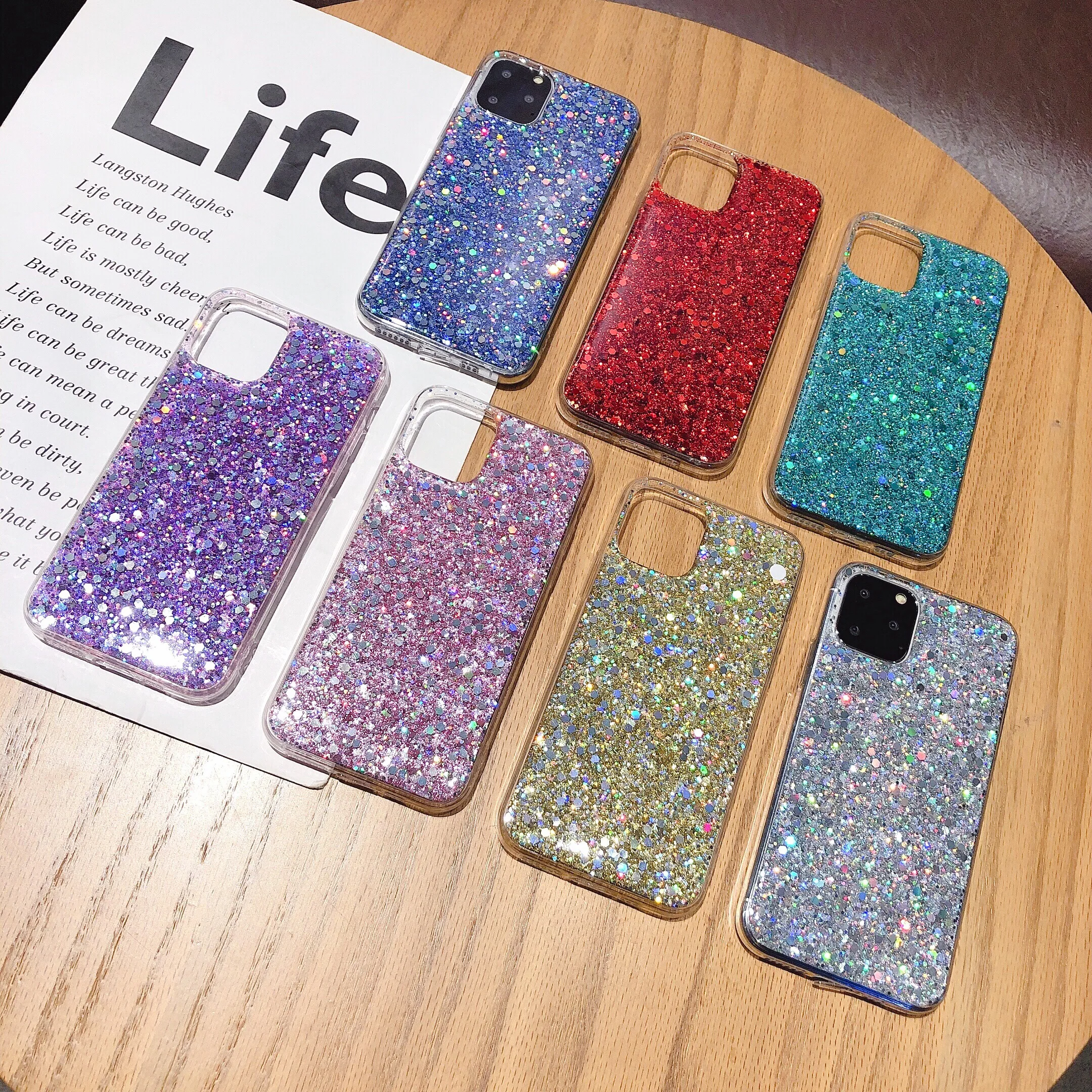 

Bling Sequins Glitter Case for Samsung Galaxy S10 S20U S20U+ S10 PLUS E S9 S8 S7 J7 J3 J6 J4 J5 NOTE 5 8 9 10 20 20U Cover