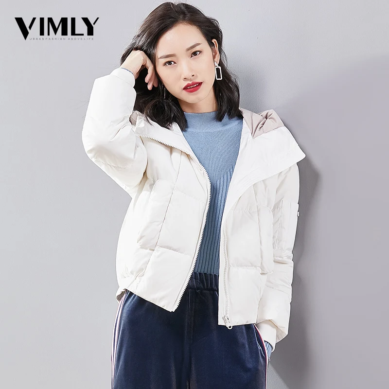 Vimly Женская куртка-пуховик на 90% белом утином пуху женское плотное зимнее пальто с