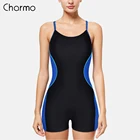 Charmo женский слитный спортивный купальник, профессиональный купальник для мальчиков, пляжная одежда, купальные костюмы с цветными блоками, бикини