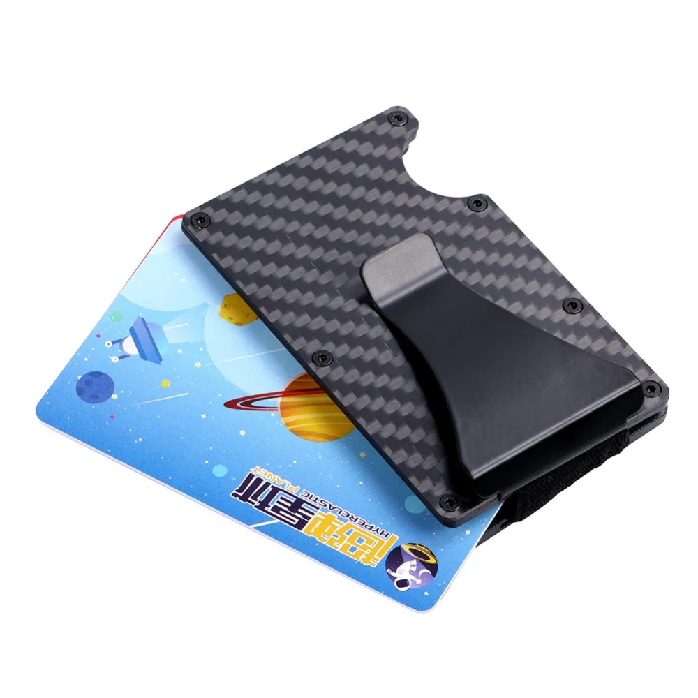 Новая мода Тонкий карбоновый держатель для карт RFID не сканирующий металлический кошелек мужской кошелек Carteira Masculina Billetera