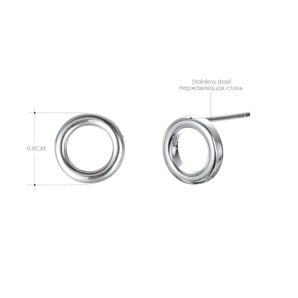 

2021 New Minimalist Geometric 316L Stainless Steel Earrings Fashion Jewelry Korean Style Round Circle Stud Earrings Safety Pin