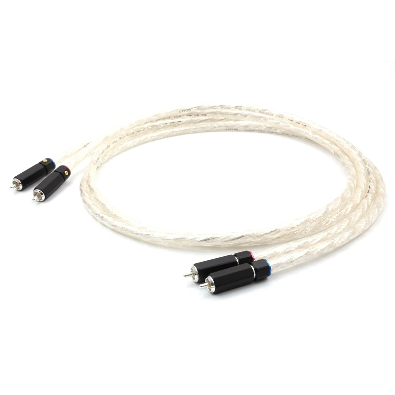 

X413 Hifi Liton Audio RCA Cable Silver Plated Dual Filter Ring Fever Audio Signal Cable RCA to RCA Plug