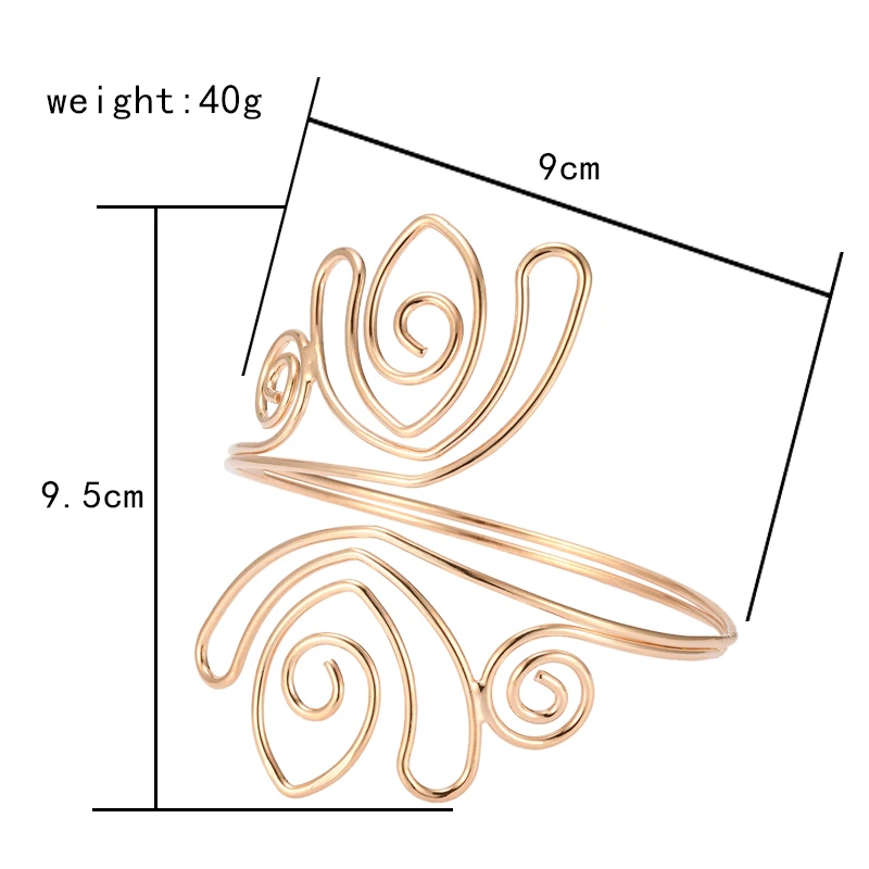 Египетский золотистый гео-обруч в стиле бохо открытый наручный нарукавник