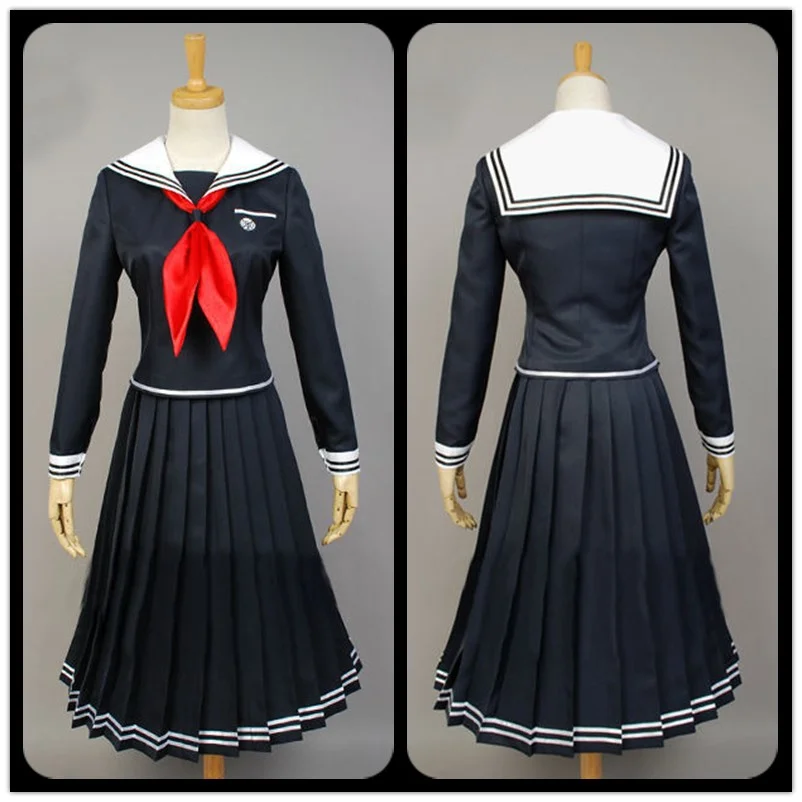 

Custom Size Fukawa Touko Cosplay Costume Danganronpa Anime Cosplay JK Uniform Japanese Woman Cos Costume 3in1 Top+Skirt+Tie