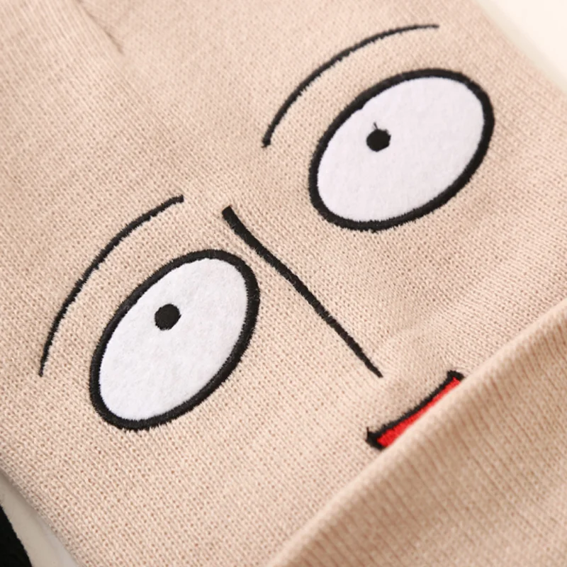 

new sand carving winte funny harajuku cartoon Anime one punch man Bald Saitama embroidered knitted hat women hat men hat Fast