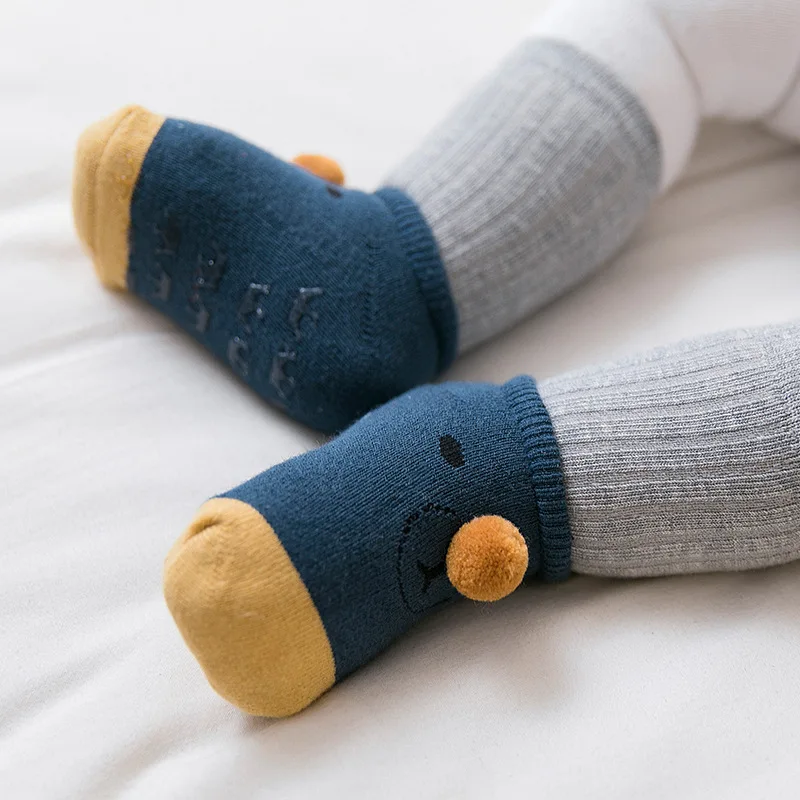 Нескользящие Детские носки резиновые унисекс для новорожденных девочек и