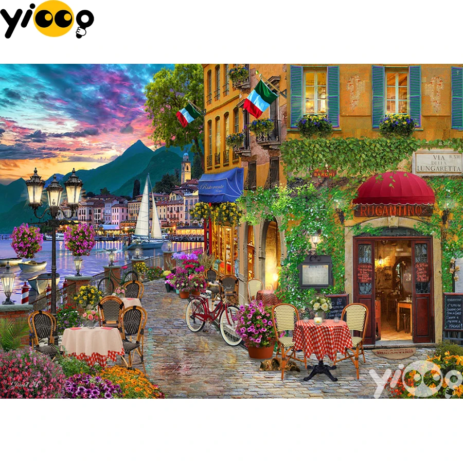 

Full Square/Round Drill Diamond Painting Cross Stitch Embroidery Italy Seaside Rhinestone Mosaic Home Decor Gift BX1802
