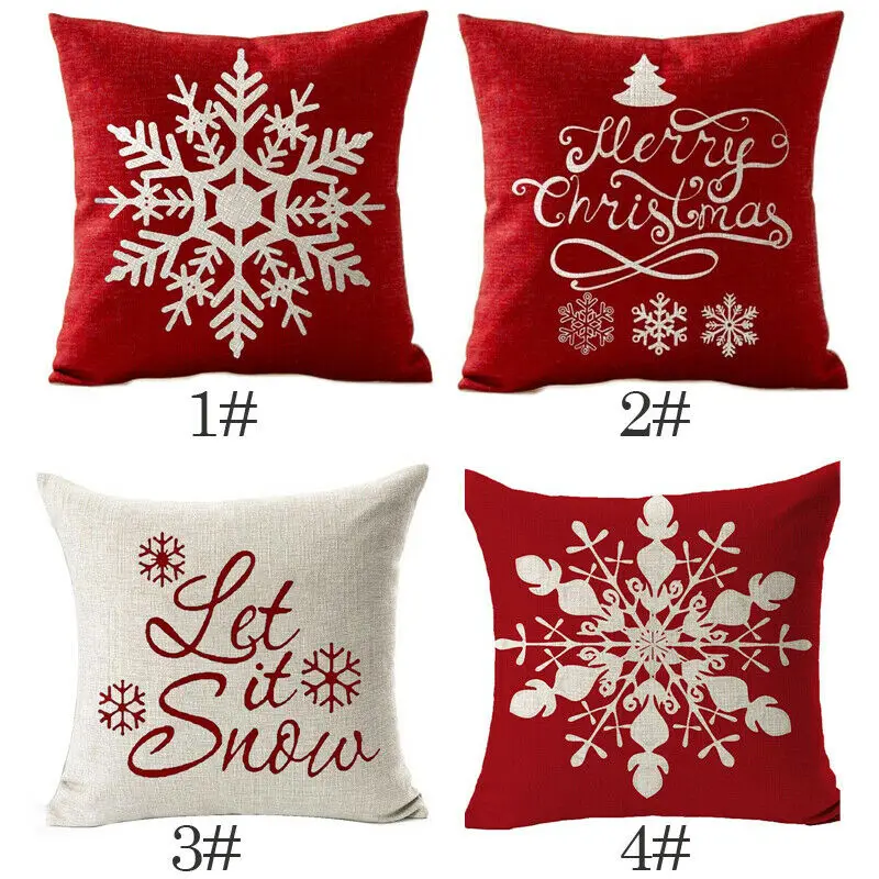 Новый модный красный Рождественский чехол для подушки наволочка дивана