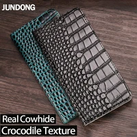 leather flip phone case for oppo find x2 r15 r17 reno 7 7pro 6pro 4 pro ace 2 a5 a9 cover magnetic cowhide crocodile wallet bag