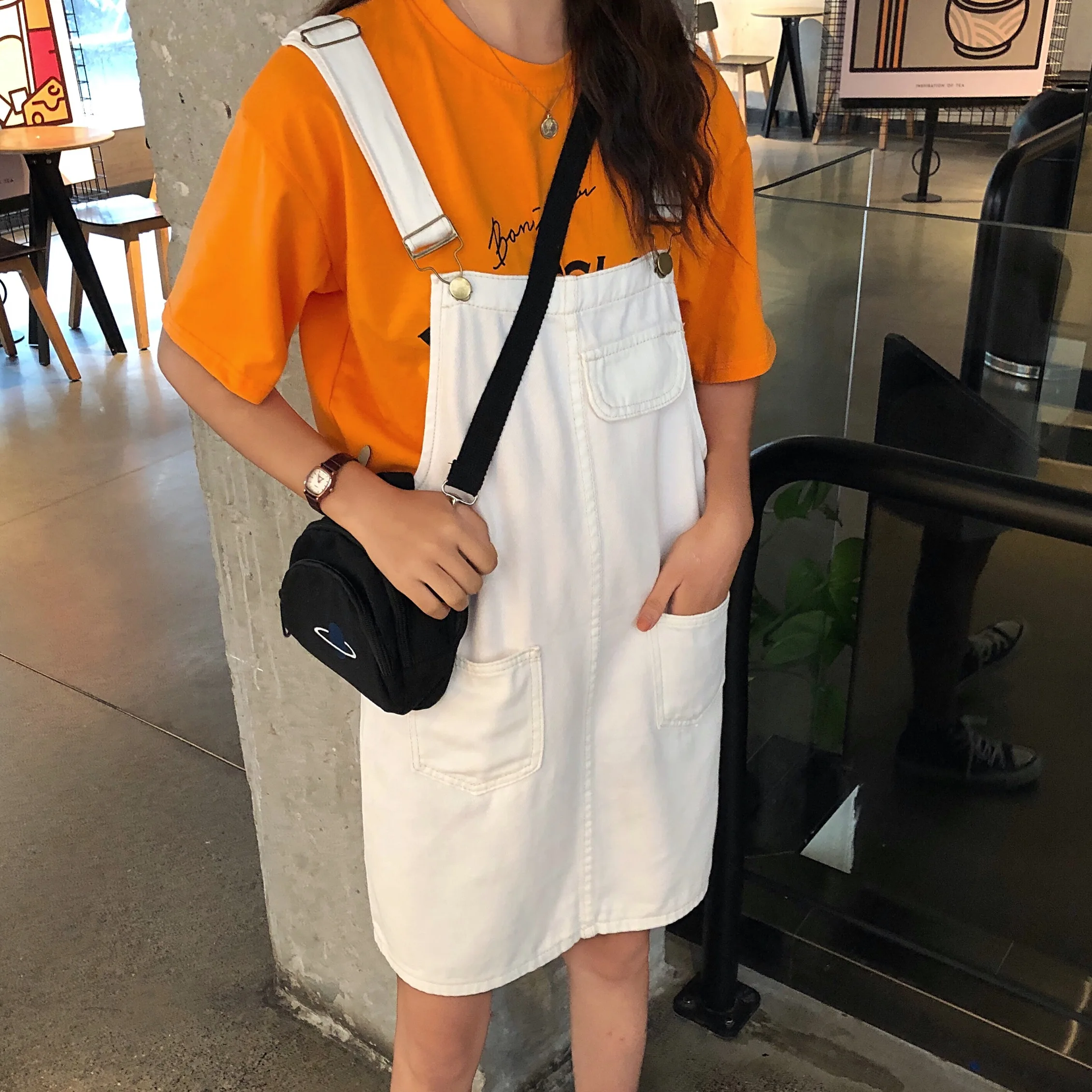 Платье женское джинсовое с регулируемыми лямками Повседневный Сарафан из денима