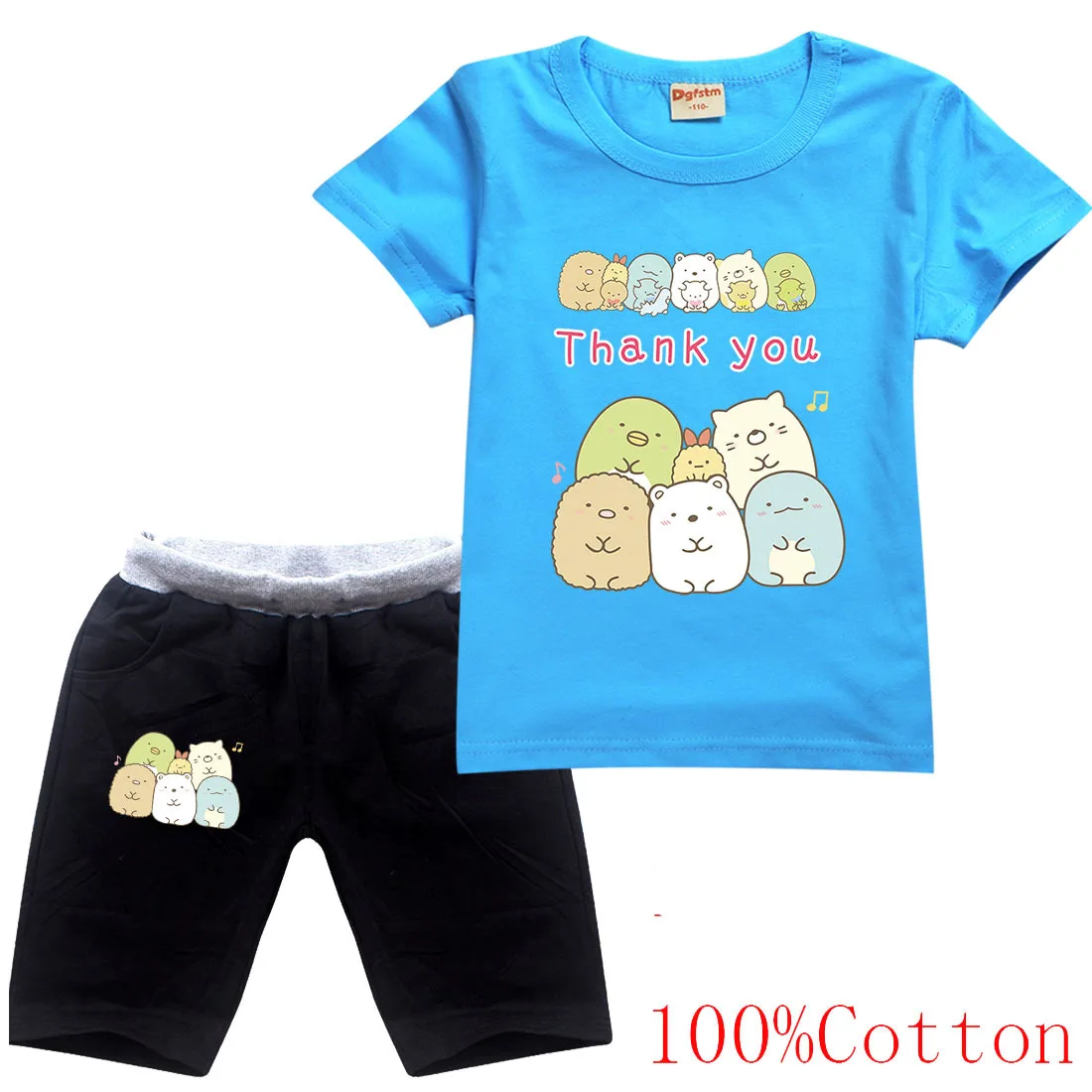 

Summer Baby Boy Cartoon Sumikko Gurashi Clothes Kids Cotton T-shit Top+ Shorts 2pcs Set Toddler Girls Outfit Children Sportswear